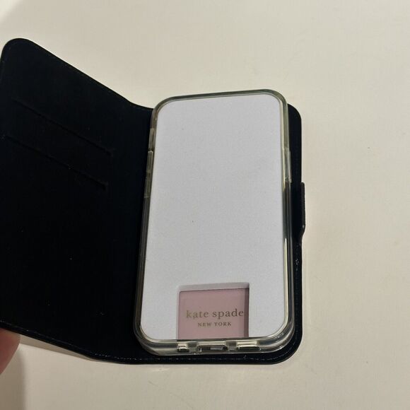Kate Spade iPhone 12 MINI Spencer Leather Magnetic Wrap Folio Protective Case - Picture 6 of 12